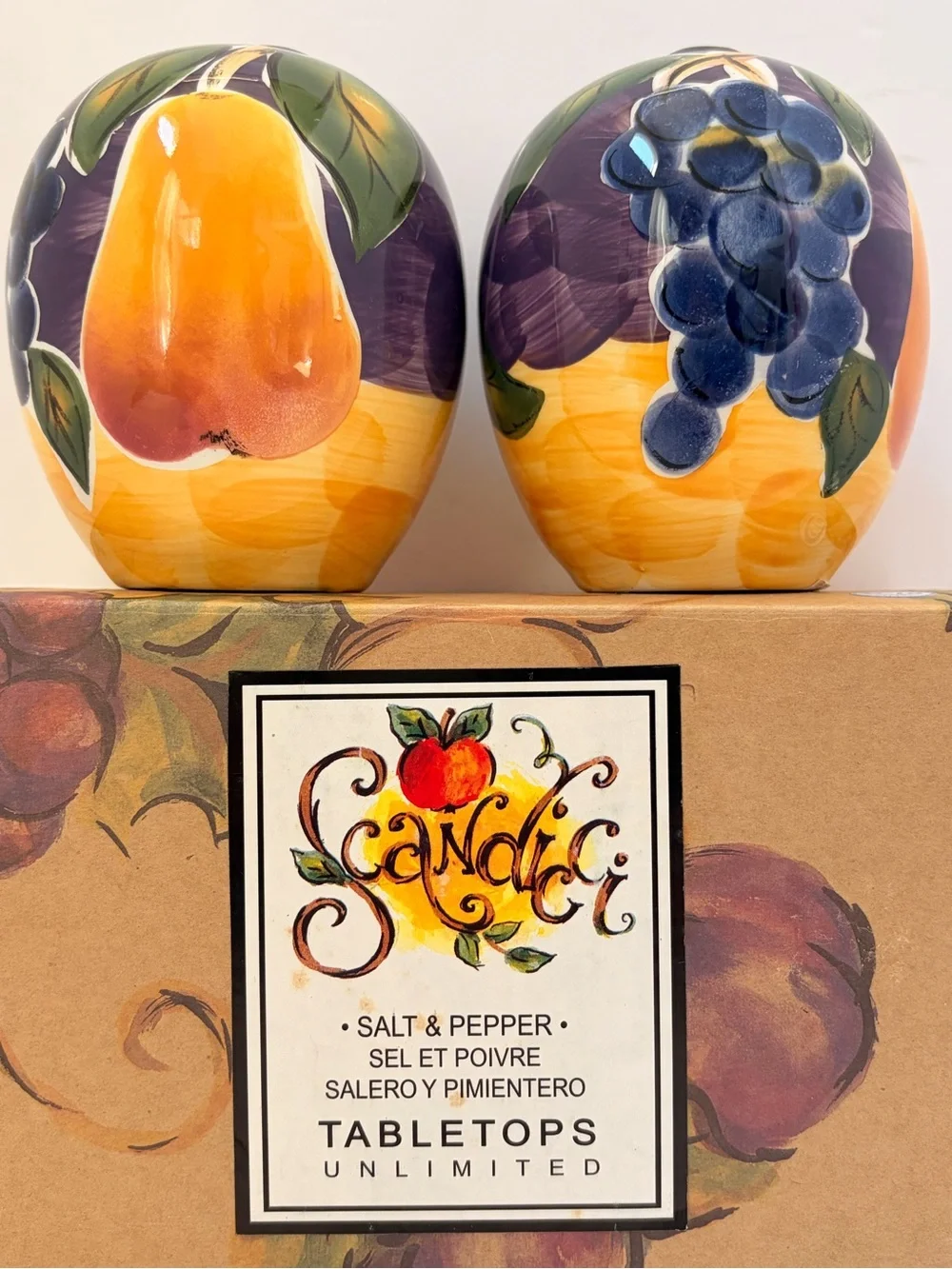 Tabletops Unlimited 'Sancici' Fruit Salt & Pepper Shakers - Yellow, Purple, Blue